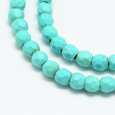 Synthetic Turquoise Bead Strands G-R344-4mm-63-1