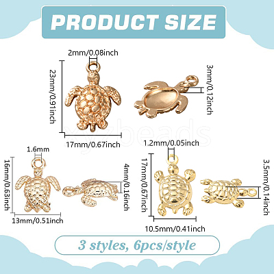 18Pcs 3 Styles Brass Charms FIND-PH0022-94-1