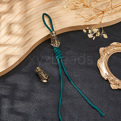 Brass Parachute Rope European Beads FIND-WH0609-62AG-1