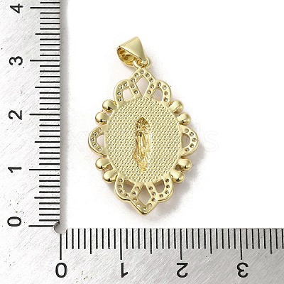 Brass Pave Shell Pendants KK-I708-16K-G-1