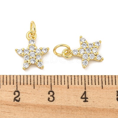 Rack Plating Brass Micro Pave Clear Cubic Zirconia Pendants KK-B093-12B-G-1