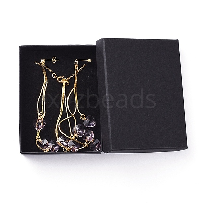 Stud Earrings & Pendant Necklaces Sets SJEW-JS01075-01-1