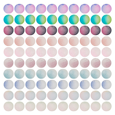 200Pcs 10 Colors Crackle Glass Beads Strands GLAA-TA0003-31D-1