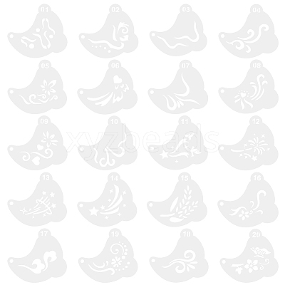 20Pcs PET Tattoo Stencil Templates AJEW-WH20141-12-1