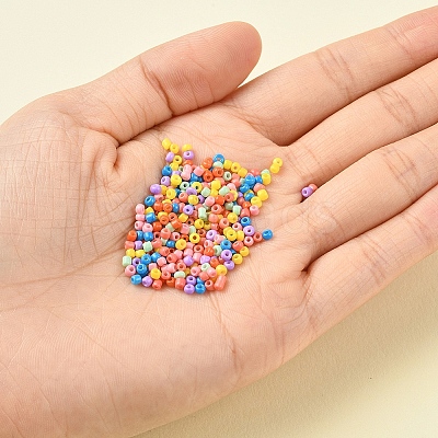 3500Pcs 7 Colors 12/0 Baking Paint Glass Round Seed Beads SEED-YW0001-26-1
