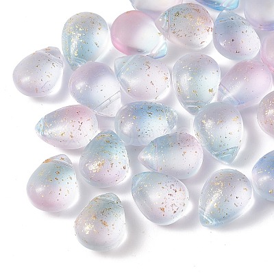 Two Tone Transparent Spray Painted Glass Beads GLAA-T017-01-B03-1