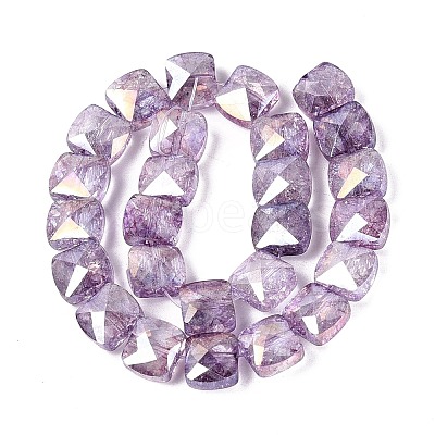 Electroplate Transparent Crackle Glass Beads Strands EGLA-Q135-02A-B06-1