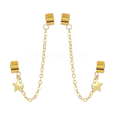 Brass Cuff Earrings EJEW-JE05407-02-1