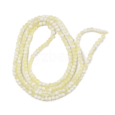 Frosted Crackle Glass Beads Strands GLAA-U001-4mm-M11-1