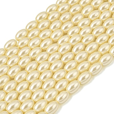 Eco-Friendly Glass Pearl Barrel Beads Strands HY-O001-A-03-1