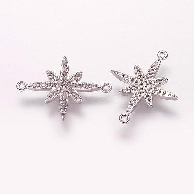 Brass Micro Pave Cubic Zirconia Links ZIRC-G097-08P-1