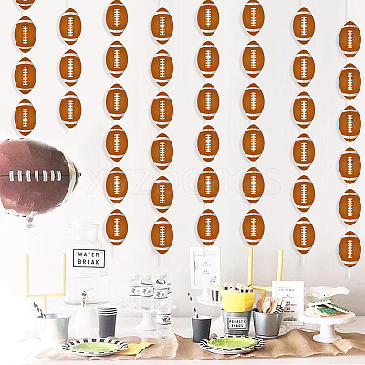 Rugby Decoration Paper Hanging Banners AJEW-SP0004-84-1