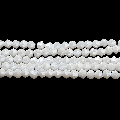Opaque Solid Color Electroplate Glass Beads Strands GLAA-F029-P4mm-C15-1