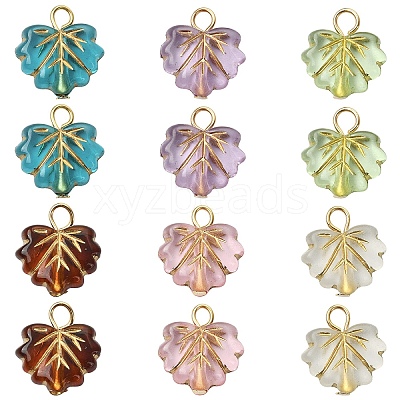 60Pcs 6 Colors Acrylic Pendants PALLOY-YW00167-1