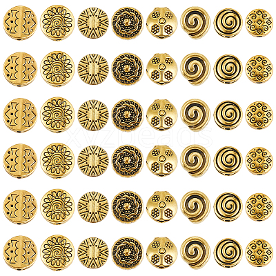 160Pcs 8 Styles Tibetan Style Alloy Beads FIND-PA0001-65A-1
