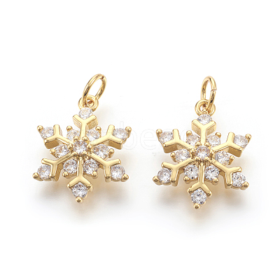 Brass Micro Pave Cubic Zirconia Pendants KK-F774-10-NR-1