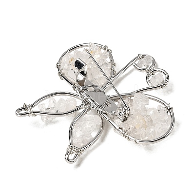 Butterfly Natural Mixed Gemstone Brooch G-A278-02P-1