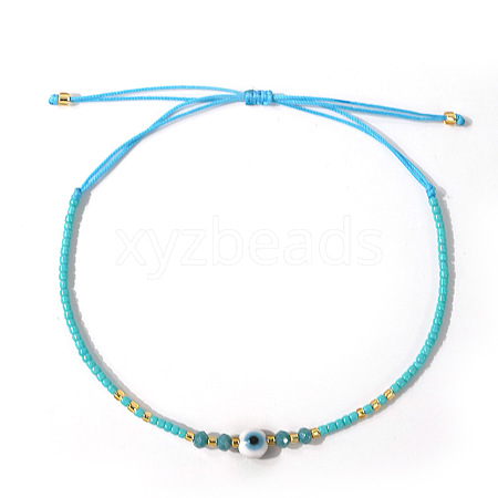 Glass Seed Beads & Resin Braided Bead Bracelets LS-TK7632-3-1