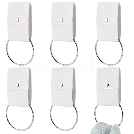 6Pcs PU Leather Towel Hook AJEW-CL0003-35B-1