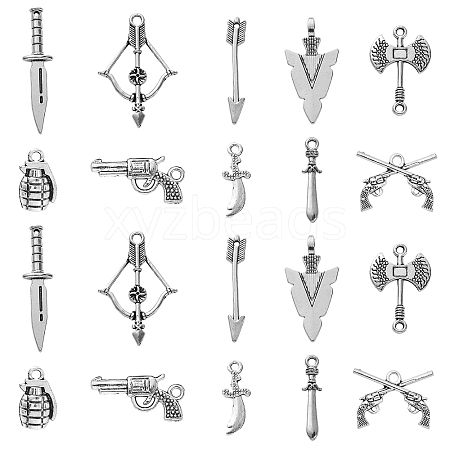 100Pcs 10 Styles Tibetan Style Alloy Pendants & Links/Connectors TIBEP-CJ0002-20-1