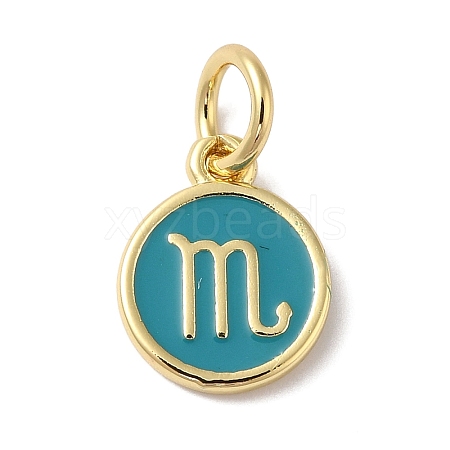 Real 18K Gold Plated Brass Enamel Charms KK-L216-001G-F05-1