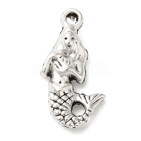 Tibetan Style Alloy Mermaid Pendants TIBEP-Q043-223-RS-1