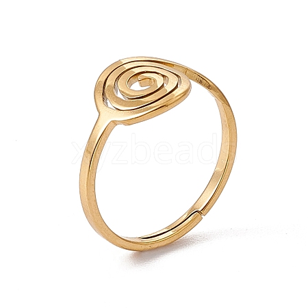Ion Plating(IP) 201 Stainless Steel Vortex Adjustable Ring for Women RJEW-C045-07G-1