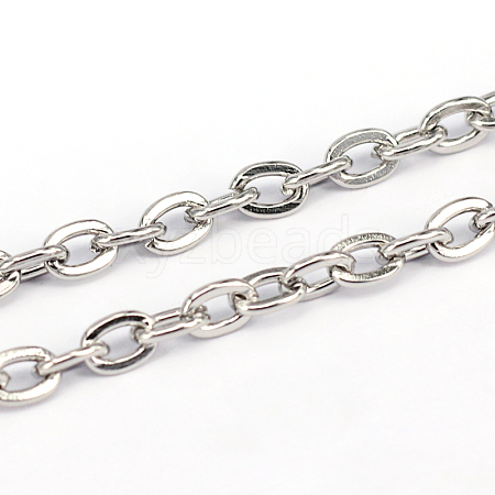 Tarnish Resistant 304 Stainless Steel Cable Chains CHS-L001-57-1mm-1