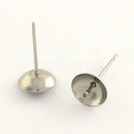 Tarnish Resistant 304 Stainless Steel Post Stud Earring Findings STAS-R063-41-1