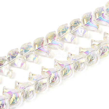 Baking Paint Electroplate Transparent Glass Beads Strands EGLA-N017-06-B01-1