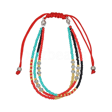 Glass Seed Beads Multi-strand Bracelets for Women PW-WGCDC20-06-1