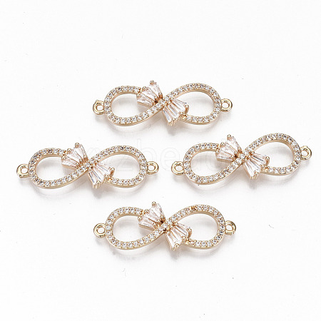 Brass Micro Pave Cubic Zirconia Links Connectors KK-S359-073A-RS-1