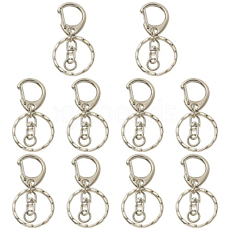 10Pcs Alloy Keychain Clasp Findings PALLOY-YW026-02-1
