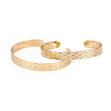 Long-Lasting Plated Brass Cuff Bangles BJEW-E370-05G-1