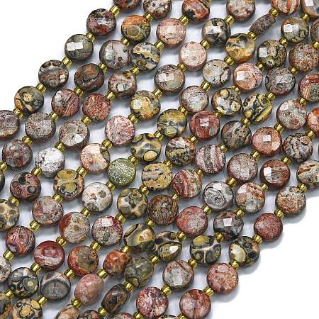 Natural Leopard Skin Jasper Beads Strands G-K389-B17-01-1