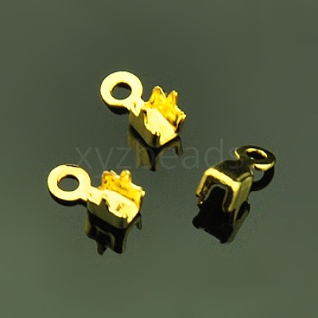 Brass Cup Chain Ends KK-E446-05-1