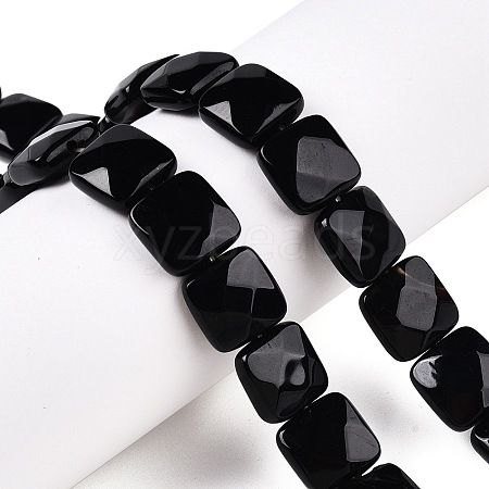 Natural Black Agate Beads Strands G-T138-165-1