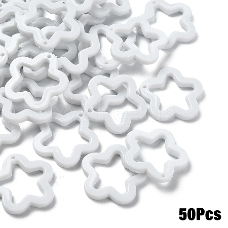 50Pcs Opaque Acrylic Pendants MACR-YW0004-36F-1