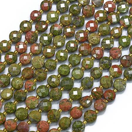 Natural Unakite Beads Strands G-K389-B55-01-1