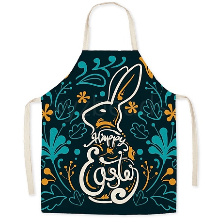 Cute Easter Rabbit Pattern Polyester Sleeveless Apron PW-WG98916-24-1