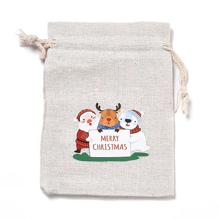 Christmas Cotton Cloth Storage Pouches X-ABAG-M004-02J-1