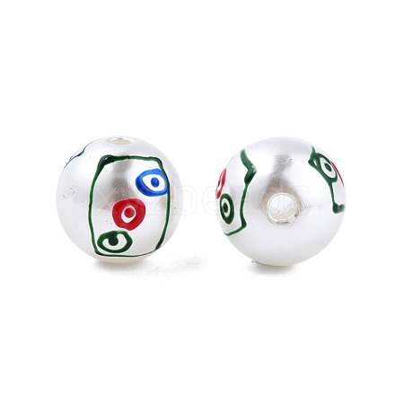 Mahjong Theme ABS Plastic Imitation Pearl Enamel Beads KY-G020-04D-1