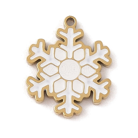 Christmas Theme Ion Plating(IP) 304 Stainless Steel Enamel Charms STAS-Z083-08G-07-1