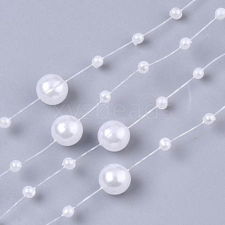 ABS Plastic Imitation Pearl Beaded Trim Garland Strand SACR-T354-01H-1