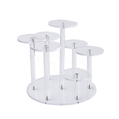 7-Tier Round Acrylic Minifigure Organizer Display Risers ODIS-WH0002-56A-1