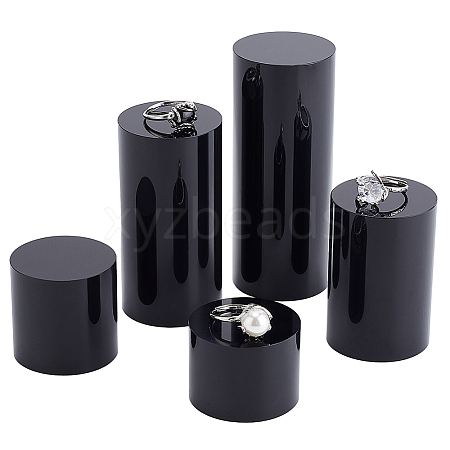 FINGERINSPIRE 5Pcs 5 Styles Column Opaque Acrylic Jewelry Display Pedestals ODIS-FG0001-63-1