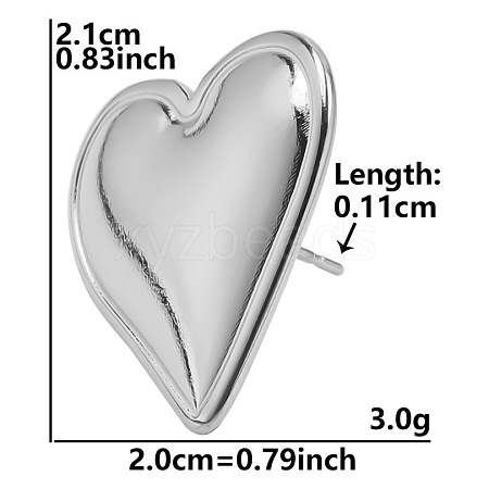 Stylish 304 Stainless Steel Heart Stud Earrings for Women IH1399-1-1