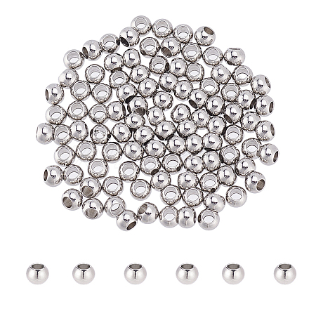 100Pcs 303 Stainless Steel European Beads STAS-NB0001-96B-1