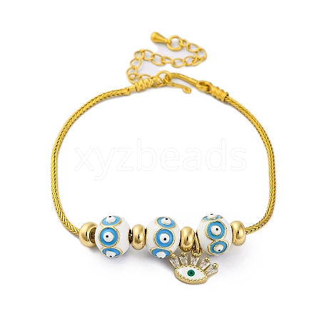 Brass European Bracelets BJEW-C080-01G-03-1