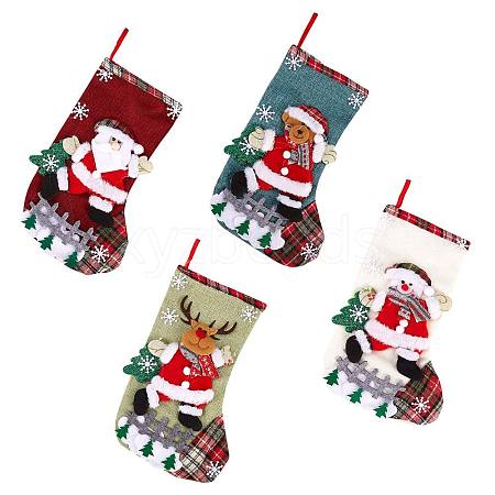 4Pcs Cloth Christmas Stockings Sets JX066A-1